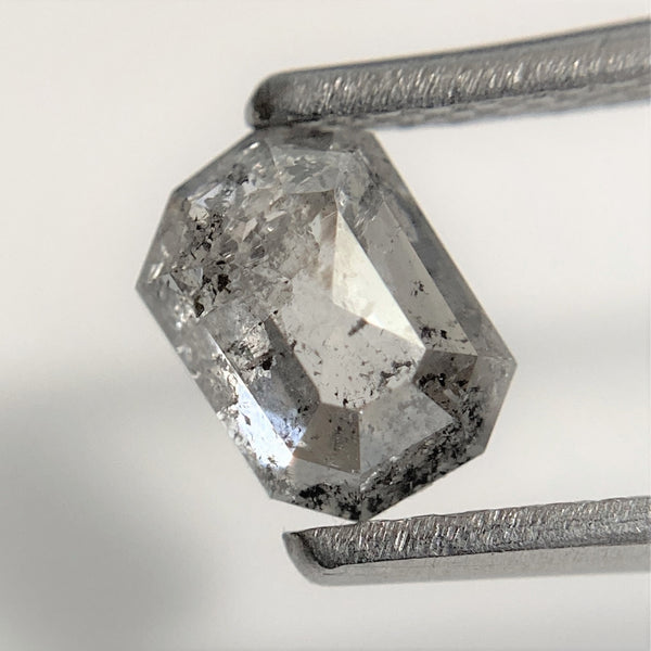 0.85 Ct Natural Dark Gray Emerald Shape Natural Loose Diamond, 6.12 mm x 4.39 mm x 2.96 mm Beautiful sparkling Natural Diamond SJ93/39
