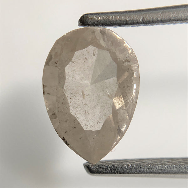 1.53 Ct 9.39 mm x 6.61 mm x 3.13 mm Pear Shape Fancy Grey Salt & Pepper Rose Cut Loose Diamond, Natural Faceted Diamond, SJ93/41