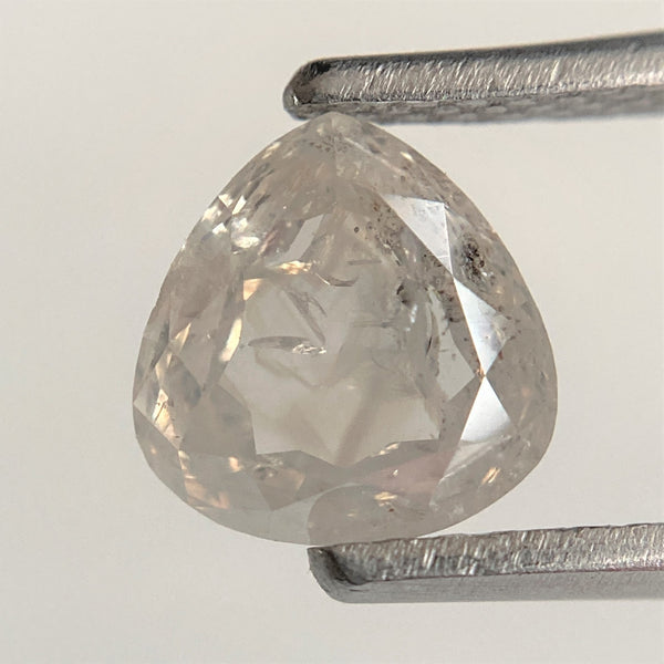 1.25 Ct 6.85 mm x 6.65 mm x 3.22 mm Pear Shape Fancy Grey Salt & Pepper Rose Cut Loose Diamond, Natural Faceted Diamond, SJ93/45