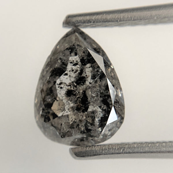 1.29 Ct Fancy Grey Black Pear shape Natural Loose Diamond, 8.33 mm x 6.33 mm x 2.84 mm Pear Cut Superb Quality Diamond SJ93/46