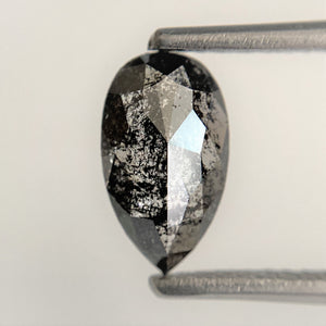 0.89 Ct Fancy Grey Black Pear shape Natural Loose Diamond, 9.17 mm x 5.30 mm x 2.13 mm Pear Cut Superb Quality Diamond SJ93/47