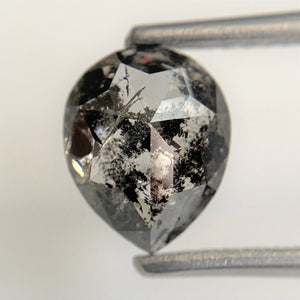 1.80 Ct Pear Cut Loose Natural Diamond Dark Grey Color 8.22 x 6.68 x 4.04 mm, Grey Rose Cut Pear Natural Loose Diamond best for Ring SJ93/50