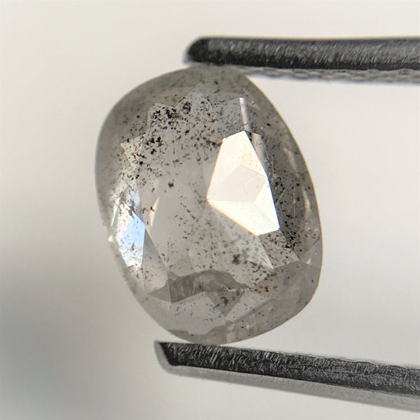 1.33 TCW Oval Shape Natural Loose Diamond 7.68 mm x 5.92 mm x 3.43 mm, Grey Oval Shape Rose Cut Natural Faceted Loose Diamond SJ93/58