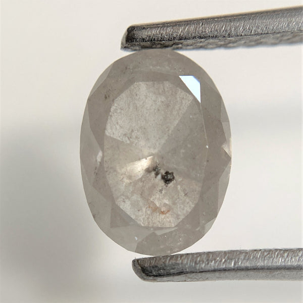 1.55 TCW Oval Shape Natural Loose Diamond 7.81 mm x 5.73 mm x 3.82 mm, Grey Oval Shape Rose Cut Natural Faceted Loose Diamond SJ93/59
