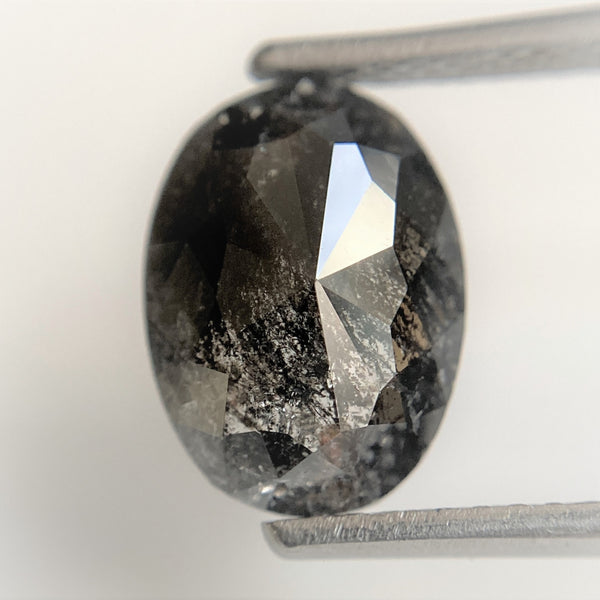 2.21 Ct Oval Shape Gray Natural Loose Diamond 10.49 mm x 7.71 mm x 3.21 mm Oval Shape Rose Cut Natural Loose Diamond SJ90/09