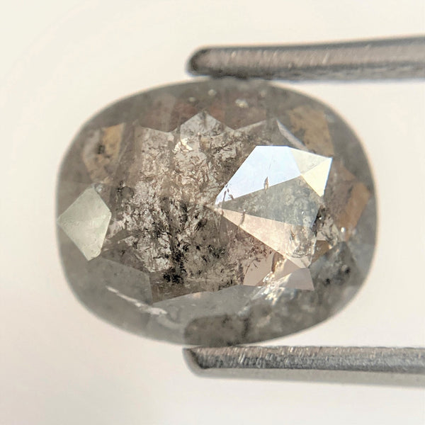 2.06 Ct Oval Shape Gray Natural Loose Diamond 9.77 mm x 8.14 mm x 3.11 mm Oval Shape Rose Cut Natural Loose Diamond SJ90/10