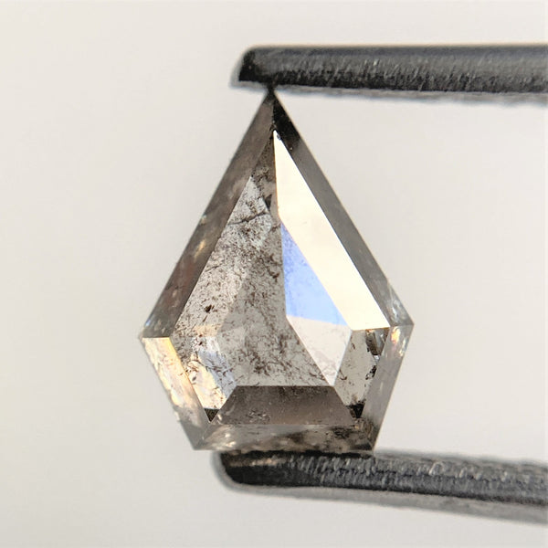 1.10 Ct Salt and Pepper Shield Shape Natural Loose diamond, 7.42 mm x 5.71 mm x 3.36 mm salt and pepper conflict free diamond SJ93/75
