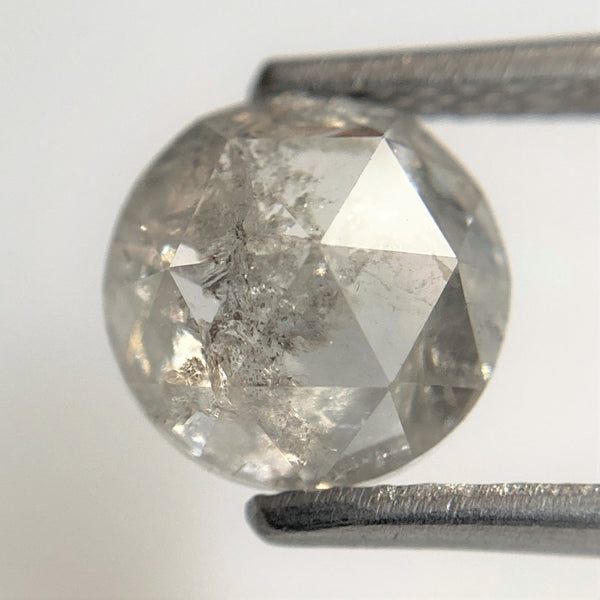 1.95 Ct Grey round rose cut rustic natural diamond, 7.46 mm x 3.88 mm Grey color rose cut natural diamond SJ93/83