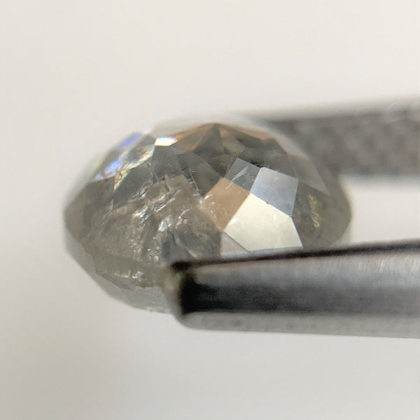 1.49 Ct Natural Loose Diamond Round Rose Cut Black Grey Color 6.70 mm x 3.60 mm Round Shape Rose Cut Natural Diamond  SJ93/86