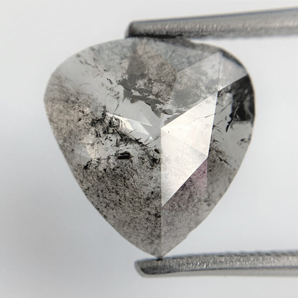 Pear Cut Loose Natural Diamond 3.40 Ct Dark Grey Color 11.55 mm x 11.11 mm x 2.88 mm, Grey Rose Cut Pear Natural Loose Diamond SJ90/25