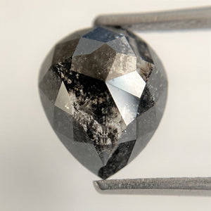 Pear Cut Loose Natural Diamond 2.52 Ct Dark Grey Color 10.03 mm x 8.48 mm x 3.66 mm, Grey Rose Cut Pear Natural Loose Diamond SJ90/29