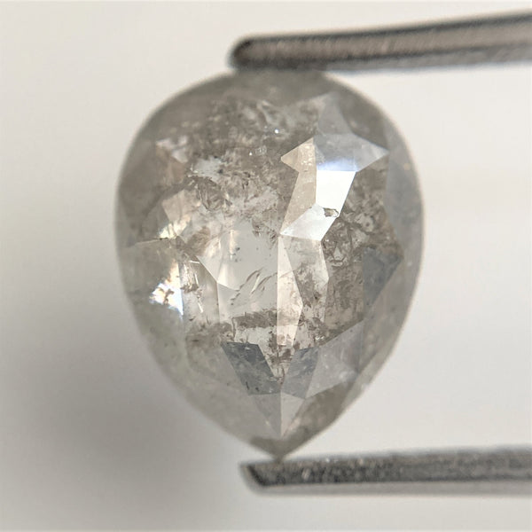 Pear Cut Loose Natural Diamond 2.86 Ct Dark Grey Color 10.35 mm x 8.25 mm x 3.86 mm, Grey Rose Cut Pear Natural Loose Diamond SJ90/30