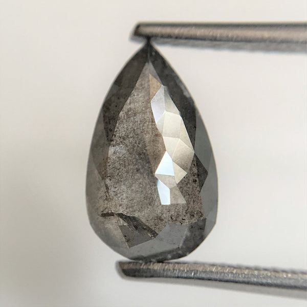1.87 Ct Pear Shape Natural Gray Color Loose Diamond 10.27 mm x 6.20 mm x 3.43 mm, Grey Rose Cut Pear Natural Loose Diamond SJ90/32