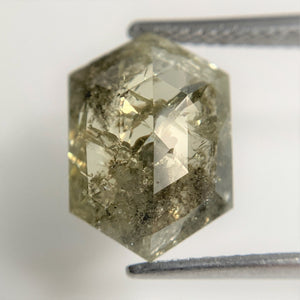 4.85 Ct Yellowish Grey Color Hexagon Cut Natural Loose Diamond, 12.51 mm x 8.85 mm x 4.66 mm Rustic Natural Loose Diamond for ring SJ90/48
