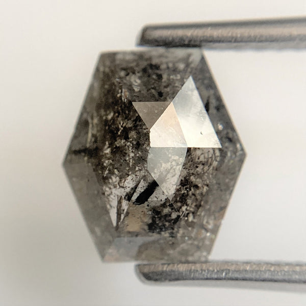 1.47 Ct Hexagon shape 7.49 mm x 8.58 mm x 2.99 mm natural loose diamond/Fancy Grey Color Hexagon Cut loose diamond SJ90/56