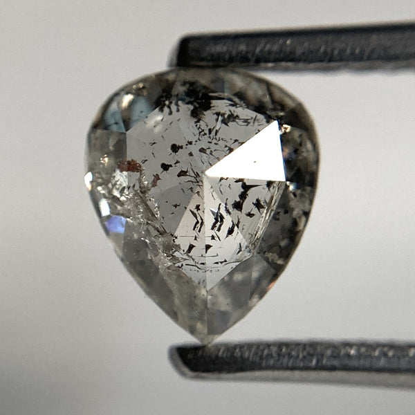 1.12 Ct Pear Shape Gray Rose Cut Natural Loose Diamond, 6.97 mm x 5.92 mm x 3.53 mm Loose Diamond, Rose Cut Diamond SJ94/03
