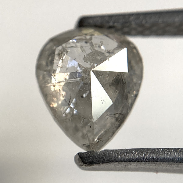 1.16 Ct Pear Shape Gray Rose Cut Natural Loose Diamond, 7.22 mm x 6.02 mm x 3.39 mm Loose Diamond, Rose Cut Diamond SJ94/04
