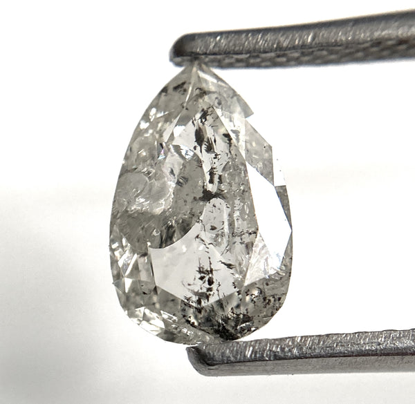 1.09 Ct Natural Loose Diamond Fancy Grey Brilliant Cut Diamond, 8.61 mm x 5.49 mm x 2.88 mm Grey Rose Cut Pear Diamond SJ94/06