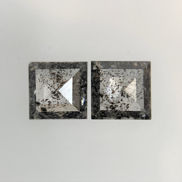 0.51 Ct Square Shape Salt and Pepper Natural Loose Diamond Pair, 3.62 mm x 3.55 mm x 1.77 mm Natural Loose Diamond SJ06/101