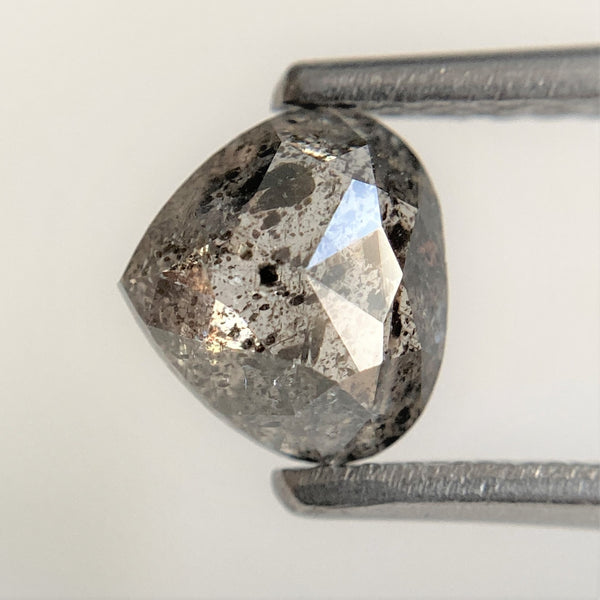 1.04 Ct Gray Black Color Pear Cut Loose Natural Diamond, 5.74 mm x 6.29 mm x 3.29 mm Grey Black Rose Cut Pear Natural Loose Diamond SJ94/28
