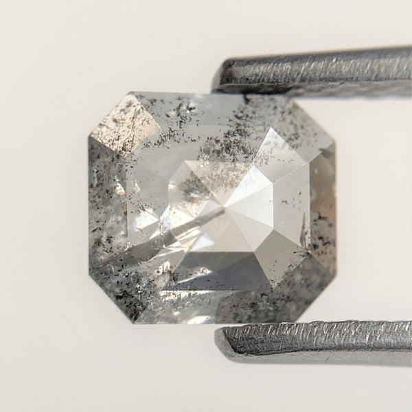 0.81 Ct Natural Dark Gray Emerald Shape Natural Loose Diamond, 6.21 mm x 5.71 mm x 2.21 mm Beautiful sparkling Natural Diamond SJ93/36