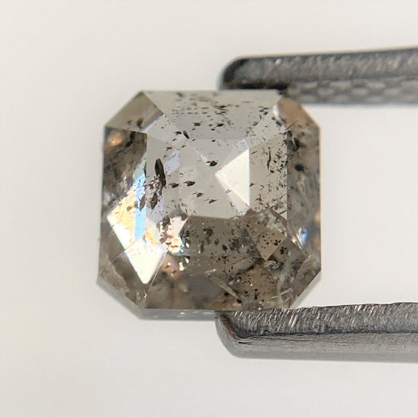 0.86 Ct Natural Dark Gray Emerald Shape Natural Loose Diamond, 5.39 mm x 5.14 mm x 2.91 mm Beautiful sparkling Natural Diamond SJ93/37