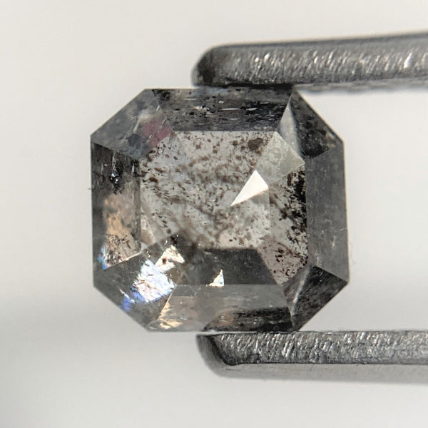 0.86 Ct Natural Dark Gray Emerald Shape Natural Loose Diamond, 5.05 mm x 4.82 mm x 3.25 mm Beautiful sparkling Natural Diamond SJ93/38
