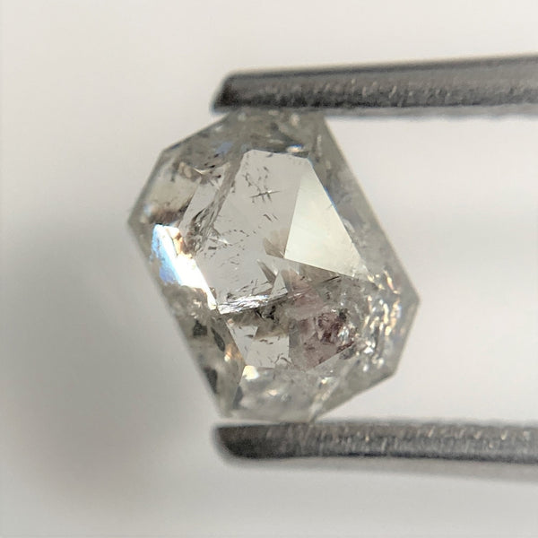 0.97 Ct Natural Dark Gray Emerald Shape Natural Loose Diamond, 6.21 mm x 4.57 mm x 3.17 mm Beautiful sparkling Natural Diamond SJ93/40