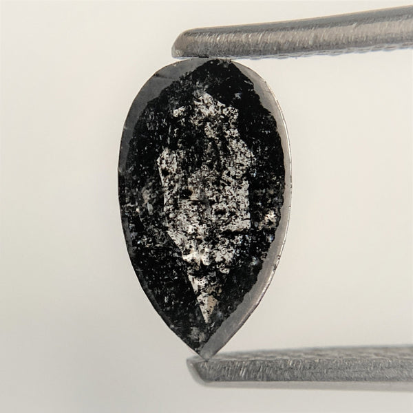 0.89 Ct Fancy Grey Black Pear shape Natural Loose Diamond, 9.17 mm x 5.30 mm x 2.13 mm Pear Cut Superb Quality Diamond SJ93/47