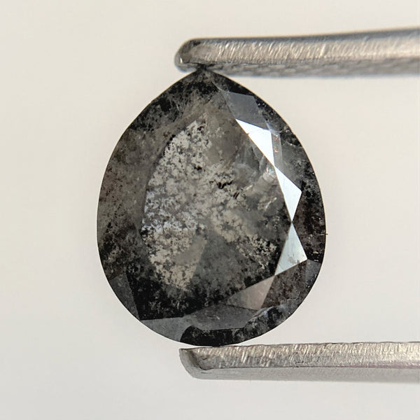 1.71 Ct Pear Cut Loose Natural Diamond Dark Grey Color 8.10 x 6.61 x 3.79 mm, Grey Rose Cut Pear Natural Loose Diamond best for Ring SJ93/49