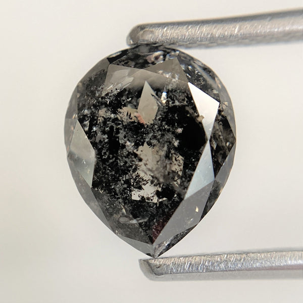 1.80 Ct Pear Cut Loose Natural Diamond Dark Grey Color 8.22 x 6.68 x 4.04 mm, Grey Rose Cut Pear Natural Loose Diamond best for Ring SJ93/50