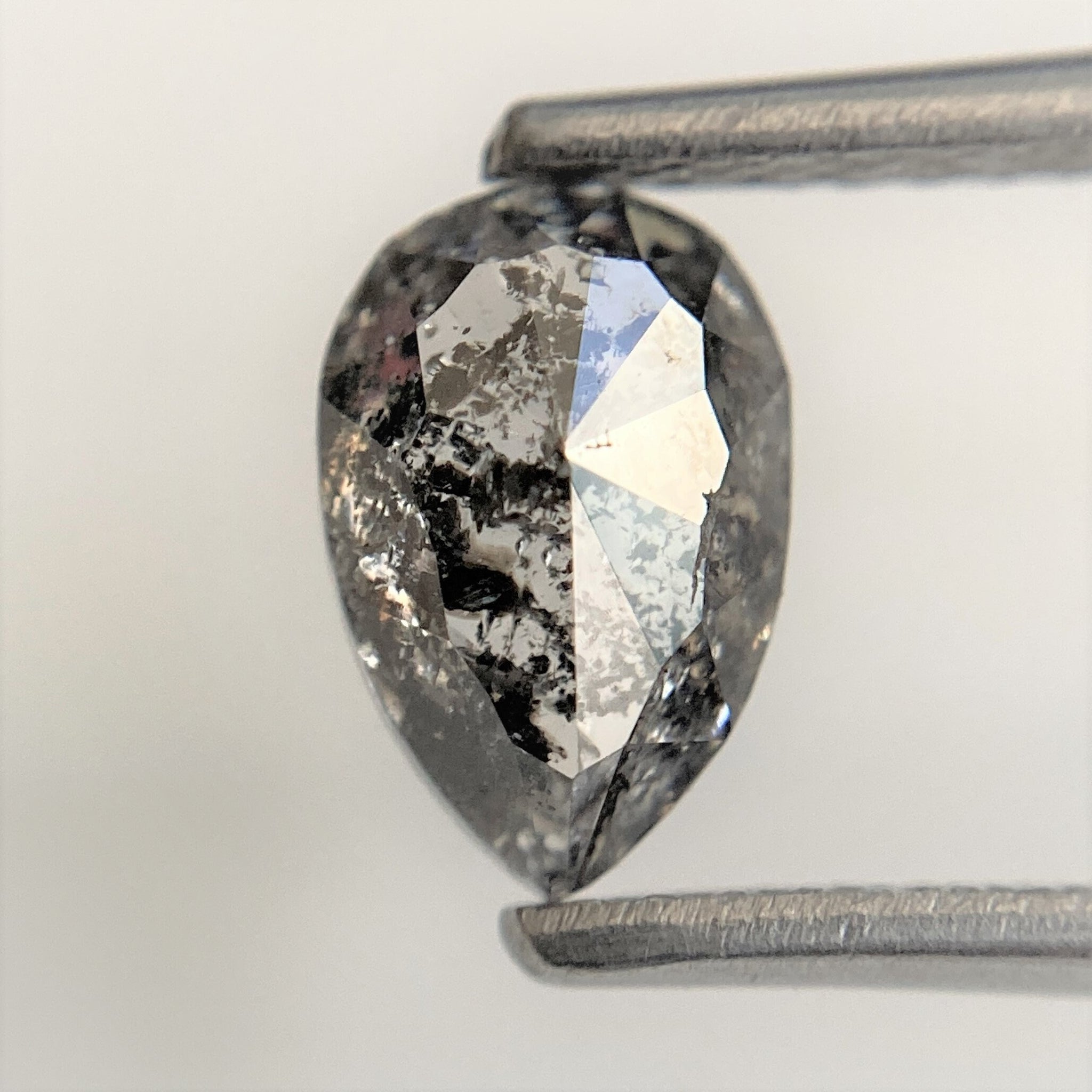 1.22 Ct Pear Cut Loose Natural Diamond Dark Grey Color 7.89 x 5.26 x 3.46 mm, Grey Rose Cut Pear Natural Loose Diamond best for Ring SJ93/52