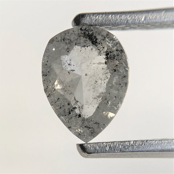 0.65 Ct Black color Natural Pear Shape loose Diamond, 6.94 mm x 5.22 mm x 2.19 mm Natural Loose Diamond Pear Shape Black Grey Color SJ94/52