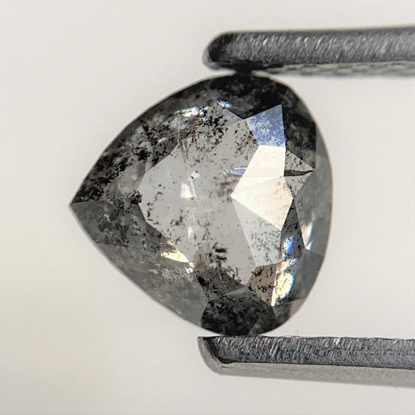 0.78 Ct Black color Natural Pear Shape loose Diamond, 6.27 mm x 6.39 mm x 2.48 mm Natural Loose Diamond Pear Shape Black Grey Color SJ94/54