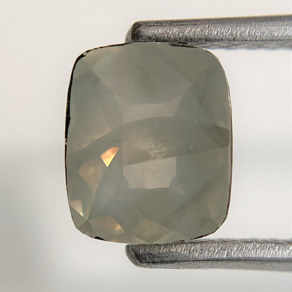1.34 TCW Oval Shape Natural Loose Diamond 7.45 mm x 6.26 mm x 2.80 mm, Grey Oval Shape Rose Cut Natural Faceted Loose Diamond SJ93/60