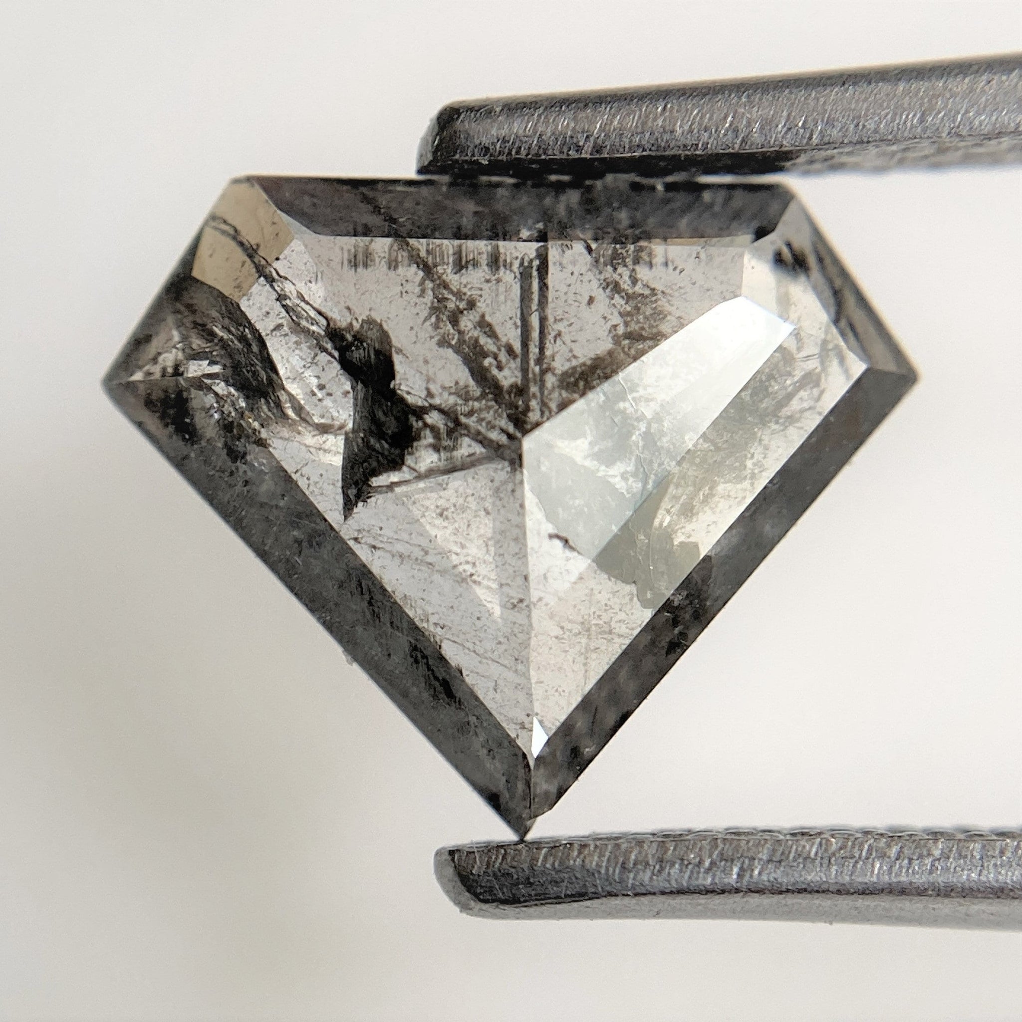 1.02 Ct Salt and Pepper Shield Shape Natural Loose diamond, 8.25 mm x 10.27 mm x 1.68 mm salt and pepper conflict free diamond SJ93/80
