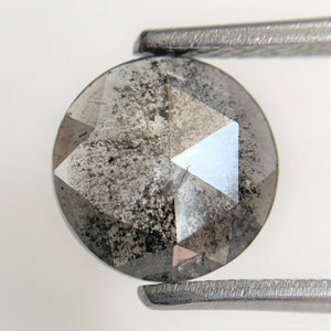 1.58 Ct Grey round rose cut rustic natural diamond, 8.30 mm x 2.27 mm Grey color rose cut natural diamond SJ93/82