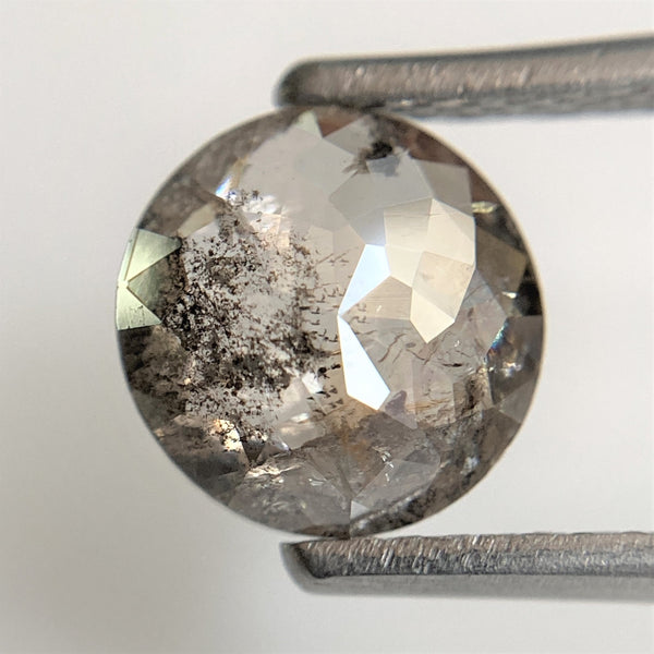1.52 Ct Grey round rose cut rustic natural diamond, 7.34 mm x 3.16 mm Grey color rose cut natural diamond SJ93/84