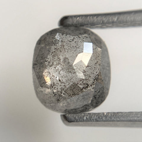 0.89 Natural Loose Diamond Oval Shape Fancy Gray Color 6.37 mm x 5.72 mm x 2.64 mm, Oval Shape Rose Cut Natural Faceted Diamond SJ94/75
