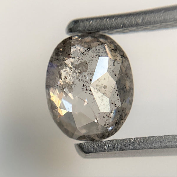 0.74 Ct Oval Shape Fancy Gray Natural Loose Diamond 6.04 mm x 4.90 mm x 2.71 mm Grey Oval Shape Rose Cut Natural Loose Diamond SJ94/80