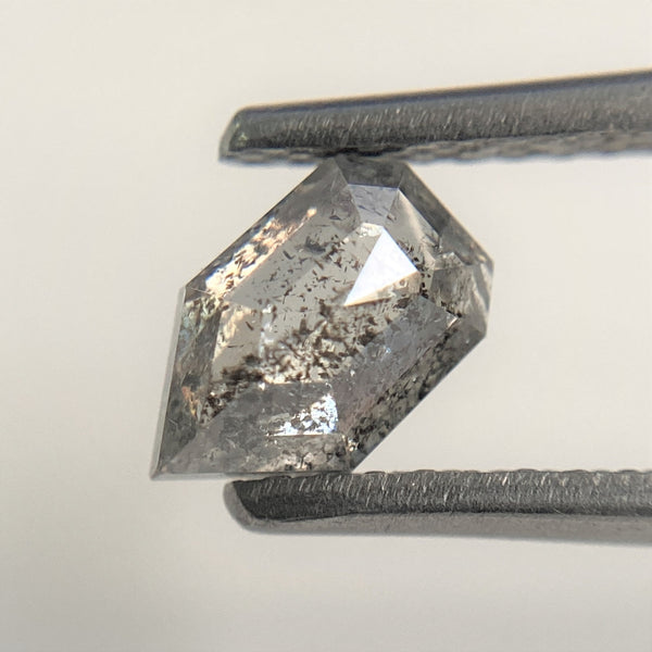 0.75 Ct Salt and Pepper Antique shape Loose Diamond, 6.57 mm x 4.15 mm x 2.92 mm, Fancy Shape Pentagon Shape Diamond SJ94/84