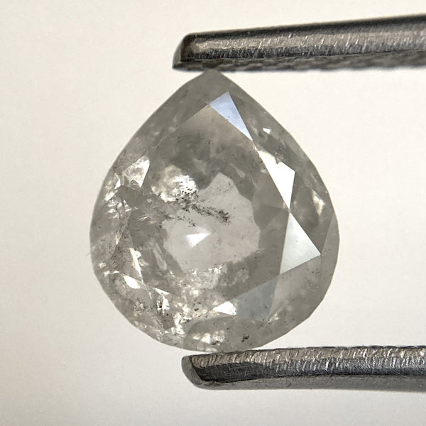 1.46 Ct Pear Shape Gray Rose Cut Natural Loose Diamond, 7.41 mm x 6.51 mmx 3.88 mm Loose Diamond, Rose Cut Diamond SJ94/01