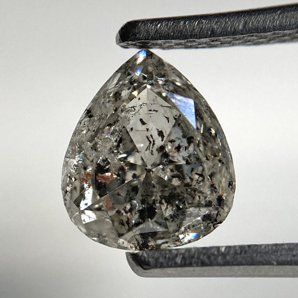 1.12 Ct Pear Shape Gray Rose Cut Natural Loose Diamond, 6.97 mm x 5.92 mm x 3.53 mm Loose Diamond, Rose Cut Diamond SJ94/03