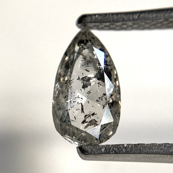 0.96 Ct Pear Shape Gray Rose Cut Natural Loose Diamond, 8.46 mm x 4.70 mm x 2.99 mm Loose Diamond, Rose Cut Diamond SJ94/05