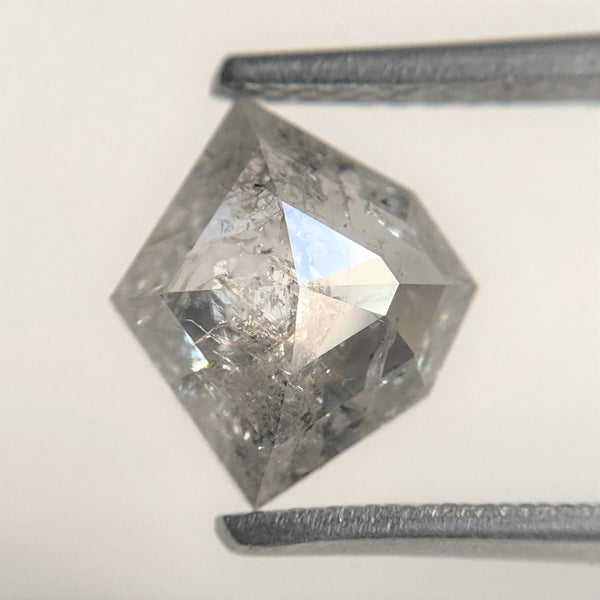 1.33 Ct Genuine Fancy Grey Black Color 8.04 mm x 8.96 mm x 2.95 mm Geometric shape Natural Loose Diamond Shield Shape SJ94/96