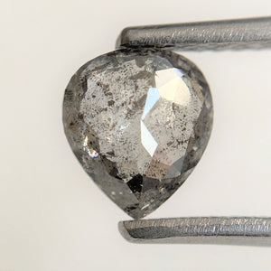 0.79 Ct Gray Black Color Pear Cut Loose Natural Diamond, 6.74 mm x 6.02 mm x 2.39 mm Grey Black Rose Cut Pear Natural Loose Diamond SJ94/25