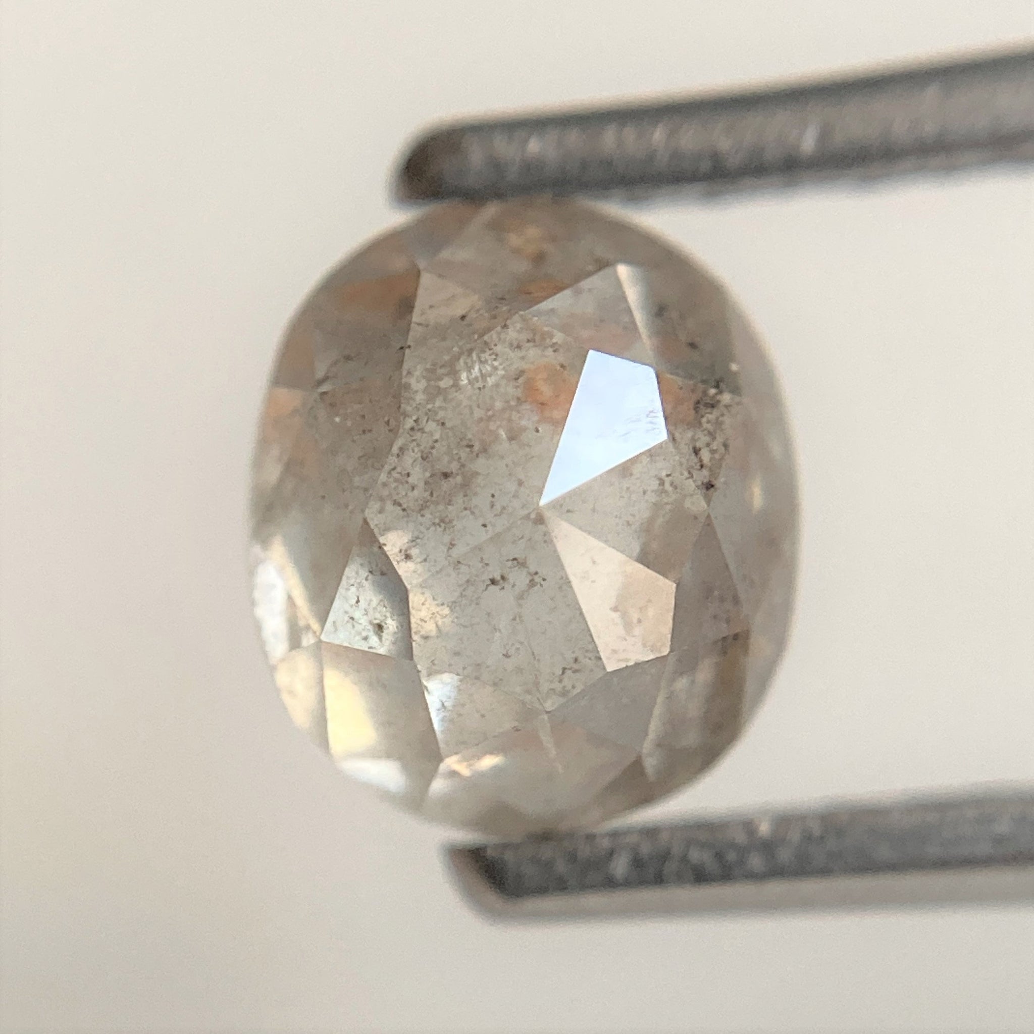 1.29 Ct 6.34 mm x 5.50 mm x 3.89 mm Oval Shape Fancy Gray Natural Loose Diamond Grey Oval Shape Rose Cut Natural Loose Diamond SJ94/27