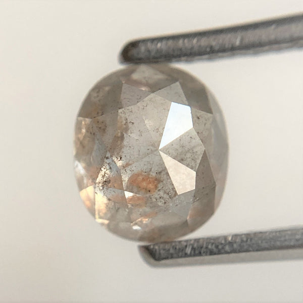 1.29 Ct 6.34 mm x 5.50 mm x 3.89 mm Oval Shape Fancy Gray Natural Loose Diamond Grey Oval Shape Rose Cut Natural Loose Diamond SJ94/27