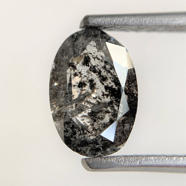1.23 Ct Oval Shape Gray Natural Loose Diamond 8.64 mm x 5.94 mm x 2.37 mm Salt and pepper Oval Shape Rose Cut Natural Loose Diamond SJ94/30