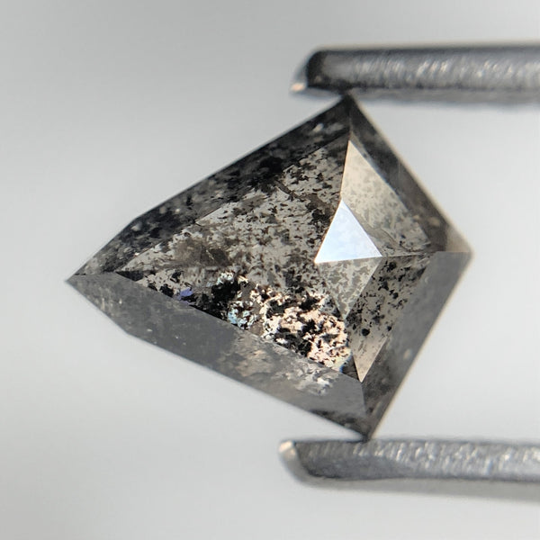 0.88 Ct Kite shape Natural Loose Diamond Salt and Pepper, 7.45 mm x 6.31 mm x 2.93 mm Fancy Gray Black Kite Shape Loose Diamond SJ95/02